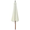vidaXL Parasol d'extérieur avec mât en bois 330 cm blanc sable
