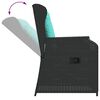vidaXL Chaises inclinables de jardin lot de 2 et coussins noir rotin