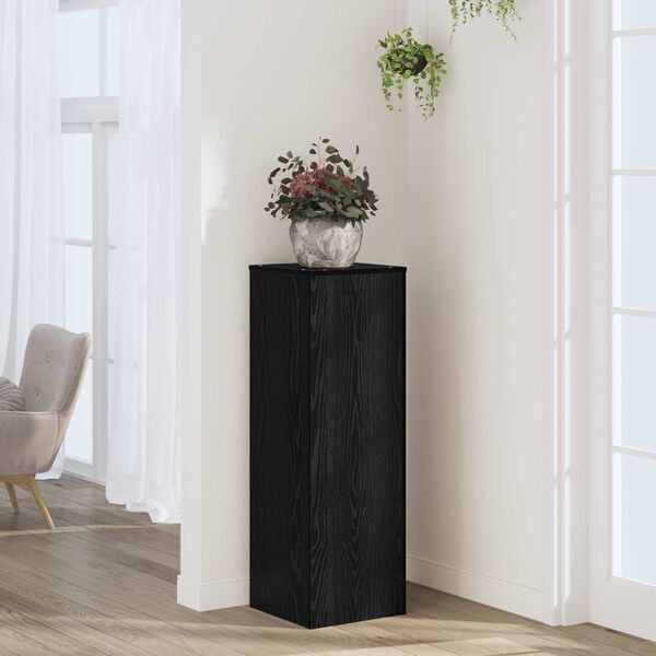 vidaXL Support de Plante Ch&ecirc;ne noir 33 x 33 x 100 cm Bois d'ing&eacute;nierie