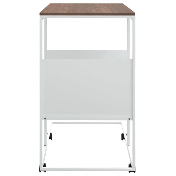 vidaXL Table d'appoint avec roues blanc 55x36x63,5cm bois d'ingénierie