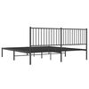 vidaXL Cadre de lit métal sans matelas avec tête de lit noir 183x213cm