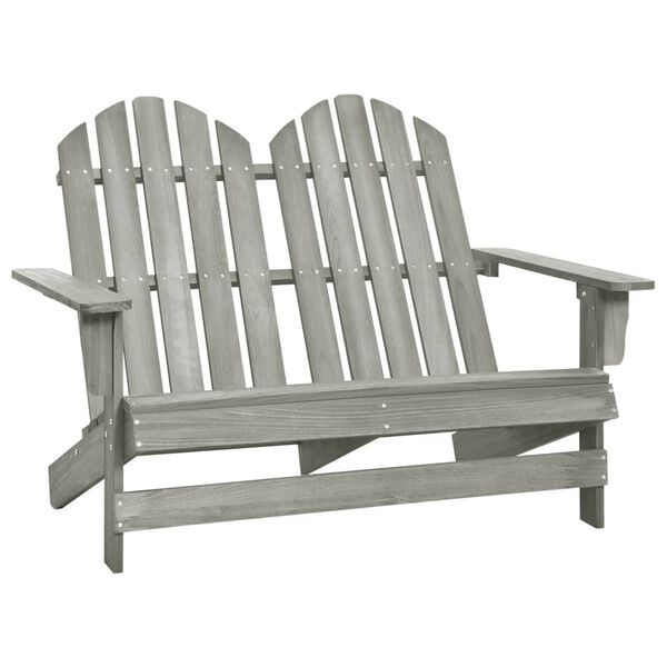 vidaXL Chaise de jardin Adirondack 2 places bois de sapin massif gris