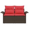 vidaXL Canapé de jardin avec coussin Marron 141 x 62 x 69 cm polyrotin