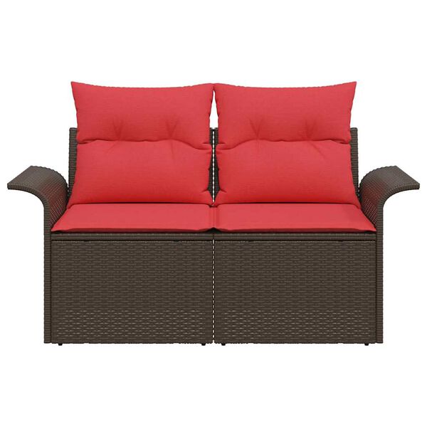 vidaXL Canapé de jardin avec coussin Marron 141 x 62 x 69 cm polyrotin