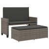 vidaXL Banc de jardin avec coussins et repose-pied gris r&eacute;sine tress&eacute;e