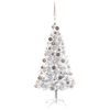 vidaXL Arbre de No&euml;l artificiel pr&eacute;-&eacute;clair&eacute;/boules argent&eacute; 150 cm PET