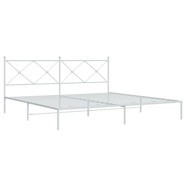 vidaXL Cadre de lit métal sans matelas et tête de lit blanc 193x203 cm