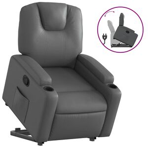 vidaXL Fauteuil inclinable gris similicuir