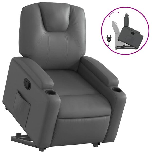 vidaXL Fauteuil inclinable gris similicuir