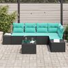 vidaXL Ensemble de canap&eacute; de jardin avec coussin 6 pcs Noir polyrotin