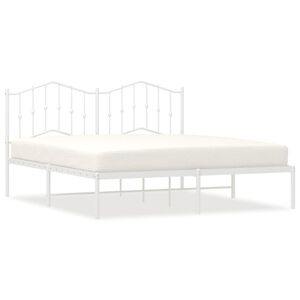 vidaXL Cadre de lit métal sans matelas et tête de lit blanc 183x213 cm