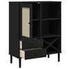 vidaXL Buffet SENJA aspect rotin noir 90x40x112cm bois massif de pin