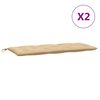 vidaXL Coussins de banc de jardin lot de 2 beige m&eacute;lang&eacute; tissu