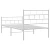 vidaXL Cadre de lit m&eacute;tal sans matelas et pied de lit blanc 100x190 cm