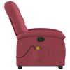 vidaXL Fauteuil inclinable de massage électrique rouge bordeaux tissu