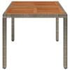 vidaXL Table de jardin dessus en bois Gris 90x90x75 cm R&eacute;sine tress&eacute;e