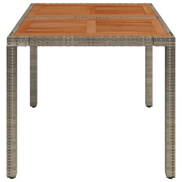 vidaXL Table de jardin dessus en bois Gris 90x90x75 cm R&eacute;sine tress&eacute;e