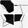 vidaXL Chaises longues pliables lot de 2 Acier et tissu Noir
