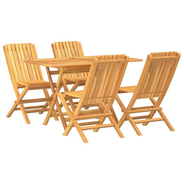 vidaXL Ensemble à manger de jardin 5 pcs Bois de teck massif