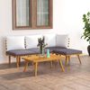 vidaXL Salon de jardin 5 pcs avec coussins Bois d'acacia solide