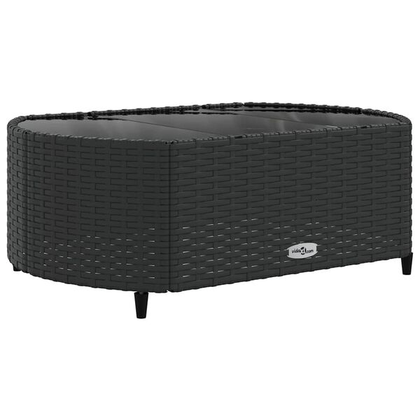 vidaXL Salon de jardin 5 pcs avec coussins noir r&eacute;sine tress&eacute;e