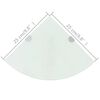 vidaXL &Eacute;tag&egrave;res d'angle 2 pcs et supports chrom&eacute;s Verre Blanc 25x25 cm