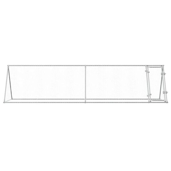vidaXL Cage pour poules argent&eacute; 400x105x91 cm acier galvanis&eacute;
