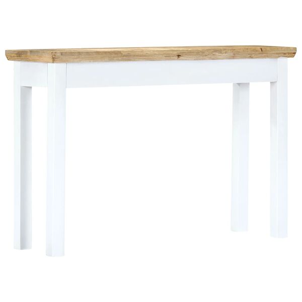 vidaXL Table console Blanc et marron 110x35x75 cm Bois manguier massif