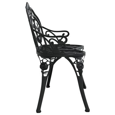 vidaXL Banc de jardin 100 cm Aluminium coulé Noir