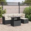 vidaXL Salon de jardin 6 pcs avec coussins noir résine tressée