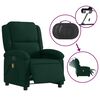 vidaXL Fauteuil inclinable de massage &eacute;lectrique vert fonc&eacute; velours