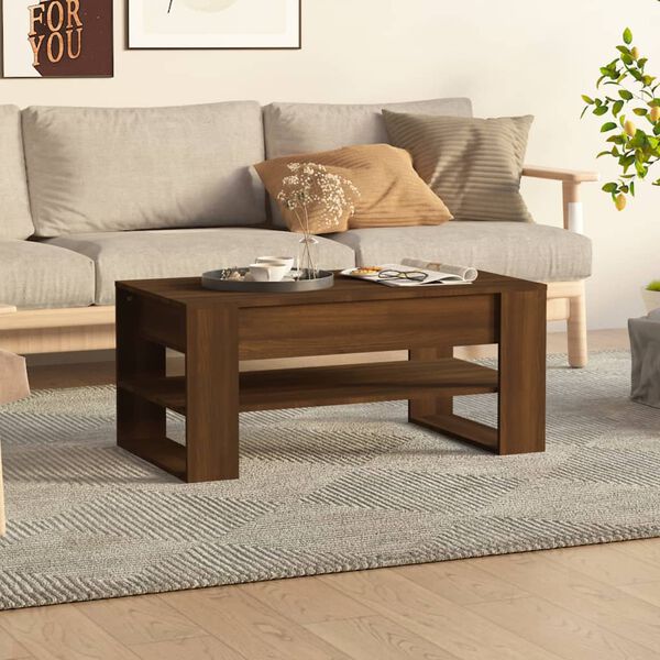 vidaXL Table basse Ch&ecirc;ne marron 102x55x45 cm Bois d'ing&eacute;nierie