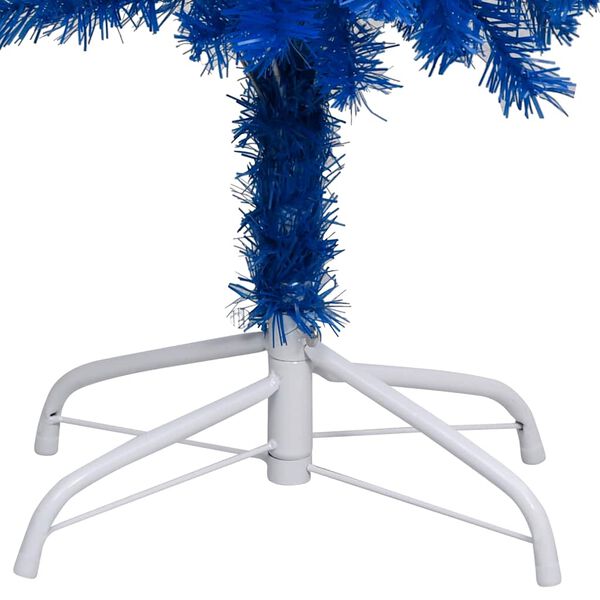 vidaXL Arbre de No&euml;l artificiel pr&eacute;-&eacute;clair&eacute; et boules bleu 150 cm PVC