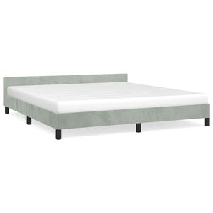 vidaXL Cadre de lit sans matelas gris clair king velours
