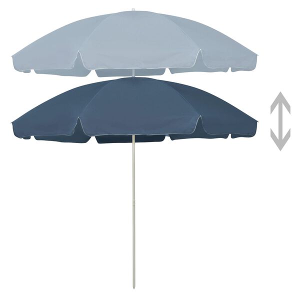 vidaXL Parasol de plage bleu 300 cm