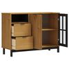 vidaXL Buffet avec porte vitrée FLAM 110x40x80 cm bois massif de pin