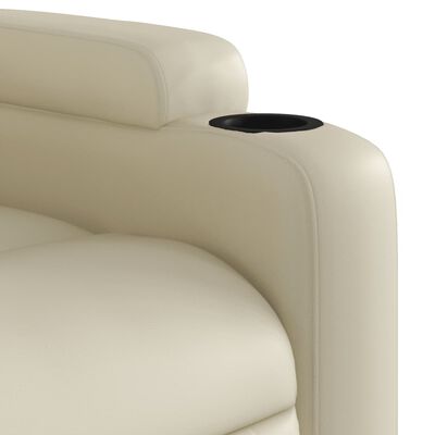 vidaXL Fauteuil inclinable de massage Crème Similicuir