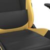 vidaXL Chaise de jeu avec repose-pied Noir et doré Similicuir