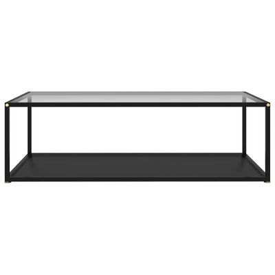 vidaXL Table basse Transparent et noir 120x60x35 cm Verre trempé