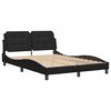 vidaXL Cadre de lit avec LED sans matelas Zadar noir 137x190 cm