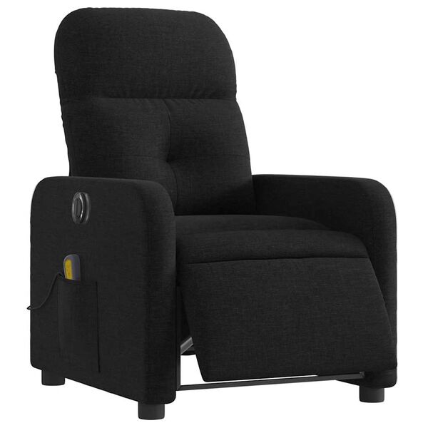 vidaXL Fauteuil inclinable de massage &eacute;lectrique noir tissu