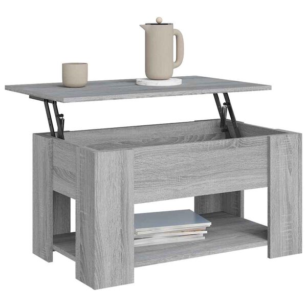 vidaXL Table basse Sonoma gris 79x49x41 cm Bois d'ingénierie