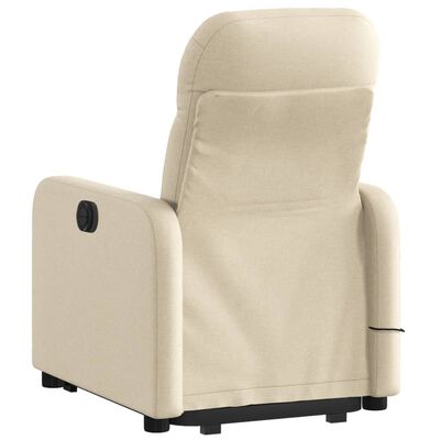 vidaXL Fauteuil inclinable de massage crème tissu