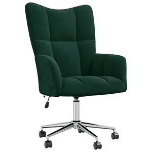 vidaXL Chaise de relaxation Vert fonc&eacute; Velours