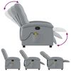 vidaXL Fauteuil inclinable de massage gris clair tissu