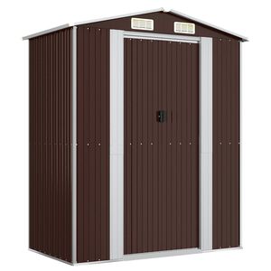 vidaXL Abri de jardin Marron fonc&eacute; 192x108x223 cm Acier galvanis&eacute;