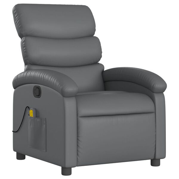 vidaXL Fauteuil de massage inclinable gris similicuir