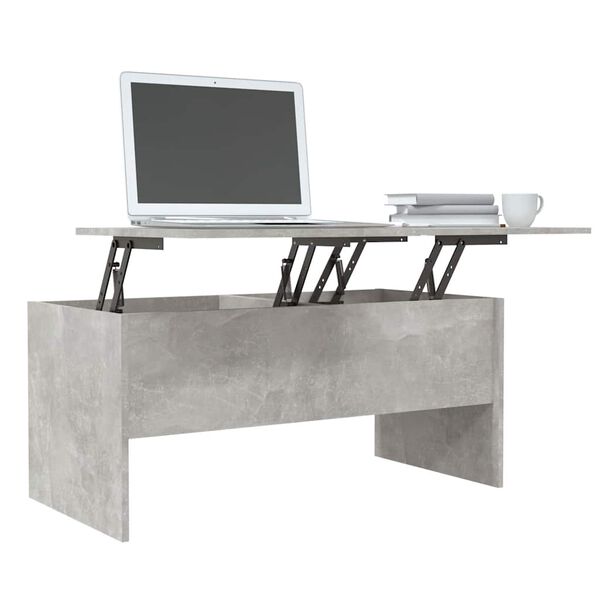 vidaXL Table basse gris b&eacute;ton 102x50,5x46,5 cm bois d'ing&eacute;nierie