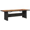 vidaXL Table de jardin et dessus en bois d'acacia noir r&eacute;sine tress&eacute;e