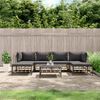 vidaXL Salon de jardin 7 pcs avec coussins anthracite r&eacute;sine tress&eacute;e